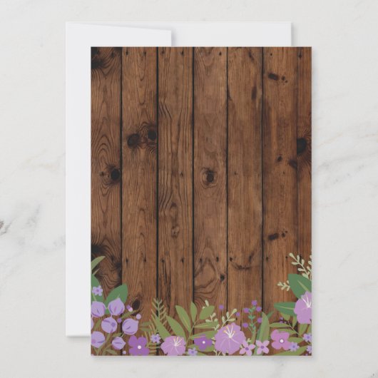 Fête d'anniversaire russe Invitation de bois flora (Dos)