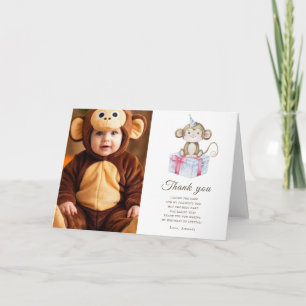 Fête d'anniversaire singe aquarelle merci