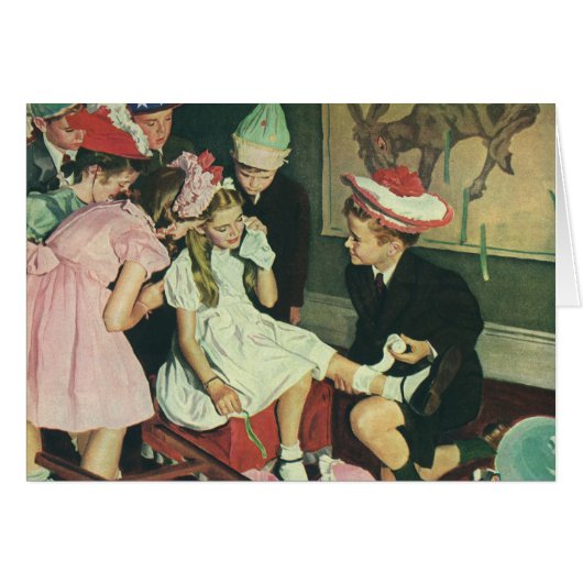 Fête d'anniversaire vintage, Épingler la queue sur (Devant horizontal)