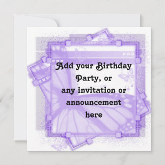 Fête d'anniversaire violet ou Invitation polyvalen