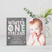 Fête d'anniversaire Winter Onederland invitation M (Debout devant)