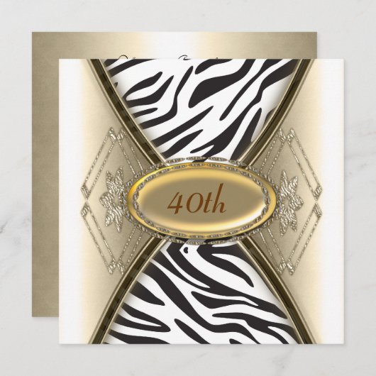 Fête d'anniversaire Zebra Invitation (Devant / Derrière)