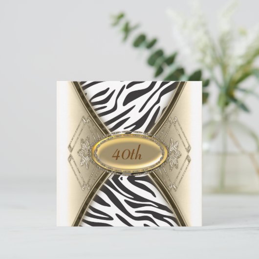 Fête d'anniversaire Zebra Invitation (Debout devant)