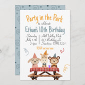 Fête dans le parc Invitation d'anniversaire (Devant / Derrière)