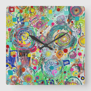 Fête dans une horloge murale en boîte