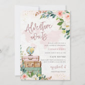 Fête d'arrivée de bébé carte du monde Aventure en (Devant)