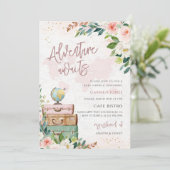 Fête d'arrivée de bébé carte du monde Aventure en (Debout devant)
