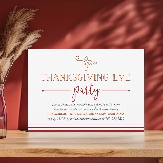 Fête d'automne | Invitation de la Soirée de Thanks