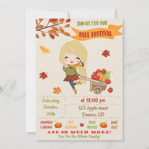 Fête d'automne invitation Invitation d'automne fil