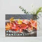 FÊTE D'AUTOMNE ! Invitations d'événement Feuilles (Debout devant)