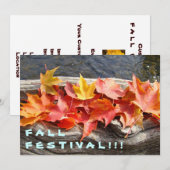 FÊTE D'AUTOMNE ! Invitations d'événement Feuilles (Devant / Derrière)