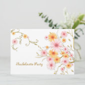 Fête de bachelorette Carte d'invitation - fleurs d (Debout devant)