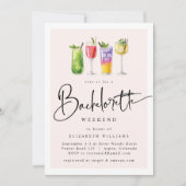 Fête de Bachelorette moderne Invitation du week-en (Devant)