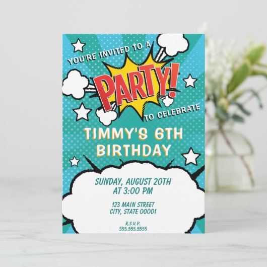 FÊTE DE Bande dessinée ! Invitation (Debout devant)