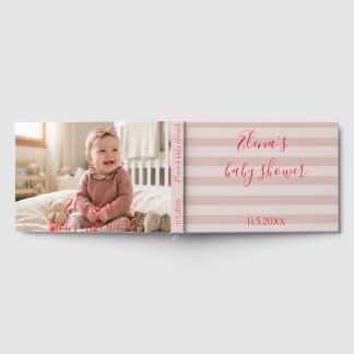Fête de bébé à rayures roses
