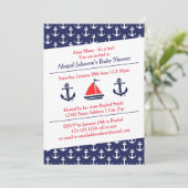 Fête de bébé Ahoy Ancres - Invitation (Debout devant)