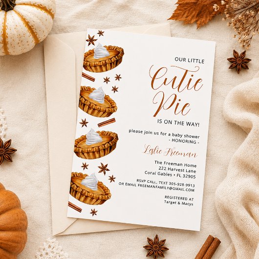 Fête de bébé Cutie Pie – Invitation d'automne