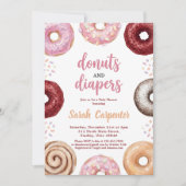 Fête de bébé Donuts et Couches Invitation Pastel (Devant)