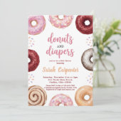 Fête de bébé Donuts et Couches Invitation Pastel (Debout devant)