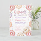 Fête de bébé Donuts et Couches Invitation Pastel (Debout devant)