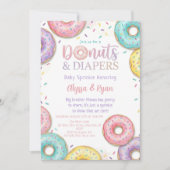 Fête de bébé Donuts et Couches Invitation Pastel (Devant)