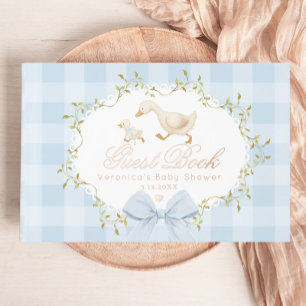 Fête de bébé fantaisiste en vichy bleu d'oie idiot