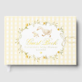 Fête de bébé fantaisiste jaune gingham Silly Goose (Recto)
