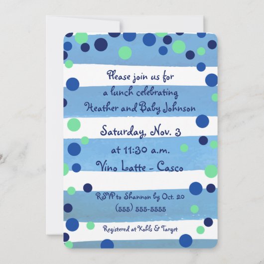 Fête de bébé - Invitation pour un garçon (Dos)