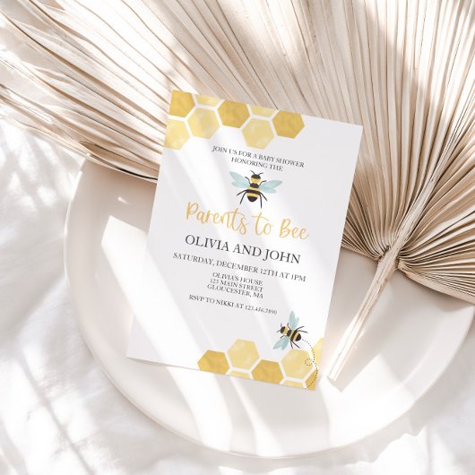 Fête de bébé Petite Abeille Miel Invitation abeill