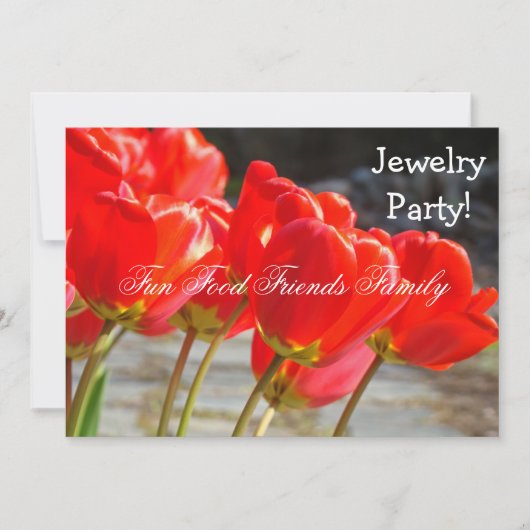 Fête de bijoux ! Invitations Tulipes Rouges Invité (Devant)