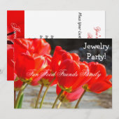 Fête de bijoux ! Invitations Tulipes Rouges Invité (Devant / Derrière)