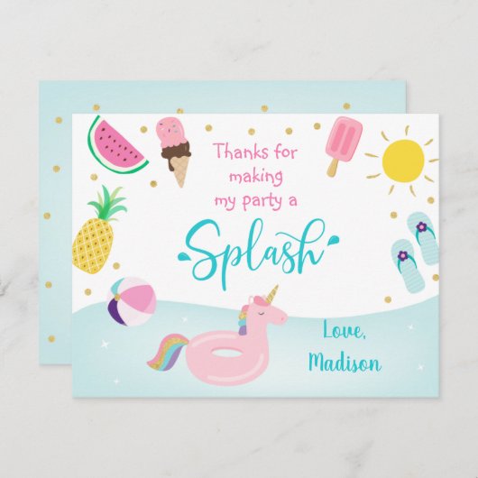 Fête de billard pour filles Merci d'anniversaire (Devant / Derrière)