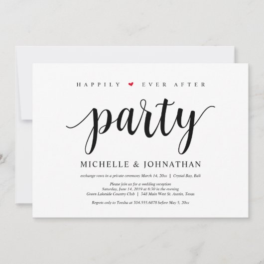 Fête de bonheur éternel, invitation de mariage en  (Devant)