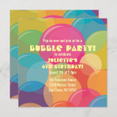 Fête de bulle colorée Invitation Anniversaire (Devant / Derrière)