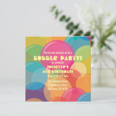 Fête de bulle colorée Invitation Anniversaire (Debout devant)