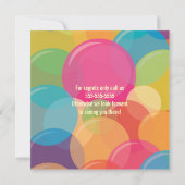 Fête de bulle colorée Invitation Anniversaire (Dos)