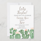 Fête de Cactus succulent invitation de fête d'anni (Devant)