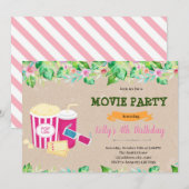 Fête de cinéma tropical en plein air Invitation (Devant / Derrière)