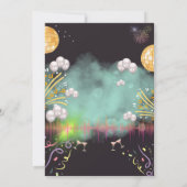 Fête de Confetti colorée Invitation d'anniversaire (Dos)