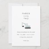 Fête de construction Digger minimal Invitation d'a (Devant)