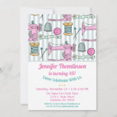Fête de couture Anniversaire Invitation rose (Devant)