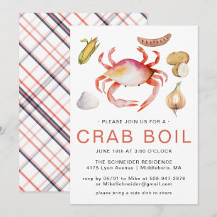 Fête de crabe ébouillanté Invitation à une fête