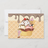 Fête de crème glacée Crème glacée Cone invitation (Dos)
