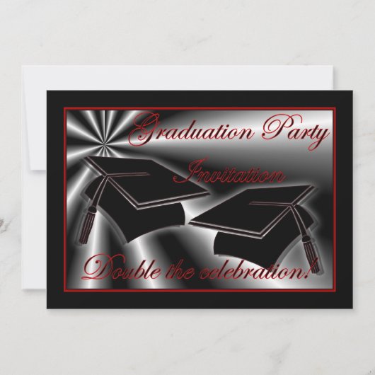 Fête de diplôme Invitation pour jumeaux (Devant)