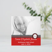 Fête de diplômes - Invitation rouge et noir (Debout devant)