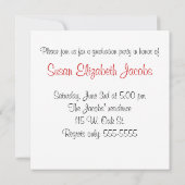 Fête de diplômes - Invitation rouge et noir (Dos)