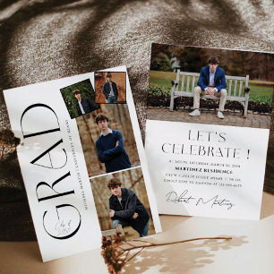 Fête de fin d'études minimale avec invitation phot