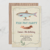 Fête de friture de poisson INVITATION (Devant / Derrière)