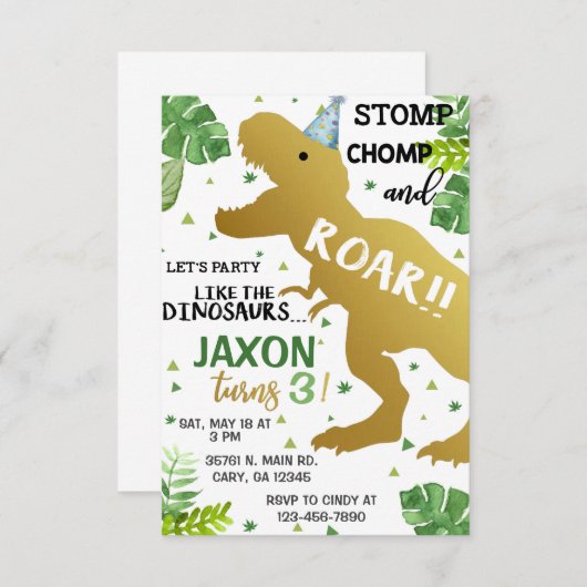 Fête de garçon comme une invitation d'anniversaire (Devant / Derrière)