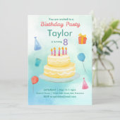 Fête de gâteau d'anniversaire - Invitation (Debout devant)